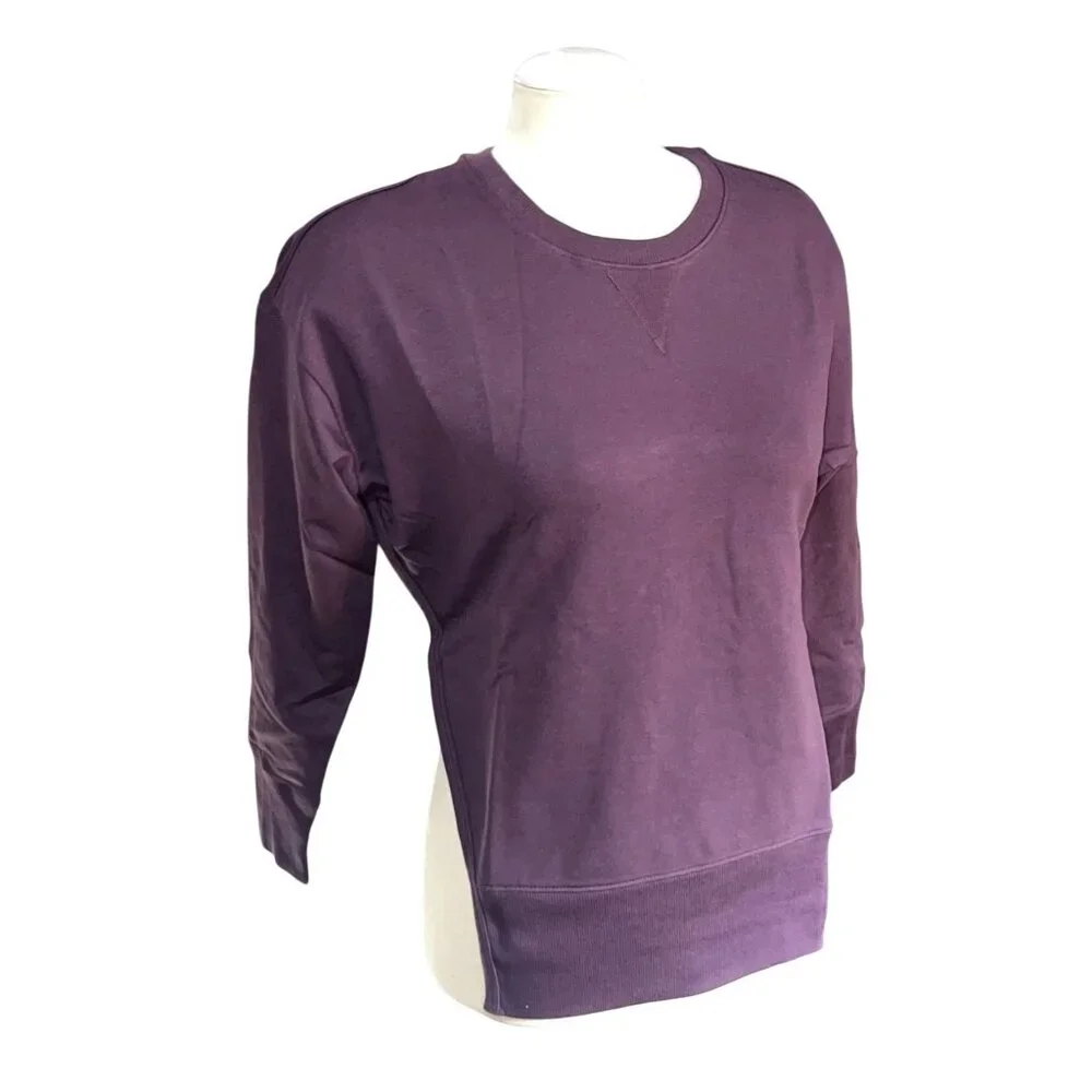 Universal Standard Split Hem Long Sleeve Crewneck Sweater Sz 4XS Purple (00-0 XS - Picture 6 of 11